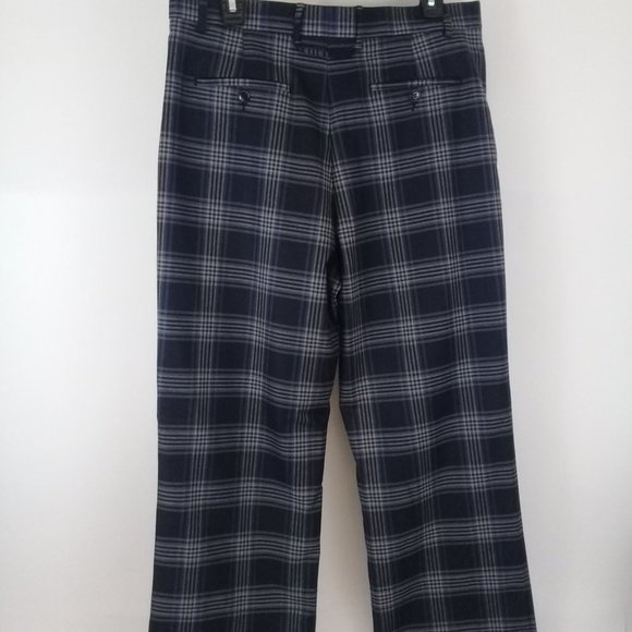 NEW ZARA MAN Blue Checked Pleated Trousers EU 40 US 31 - Picture 4 of 8